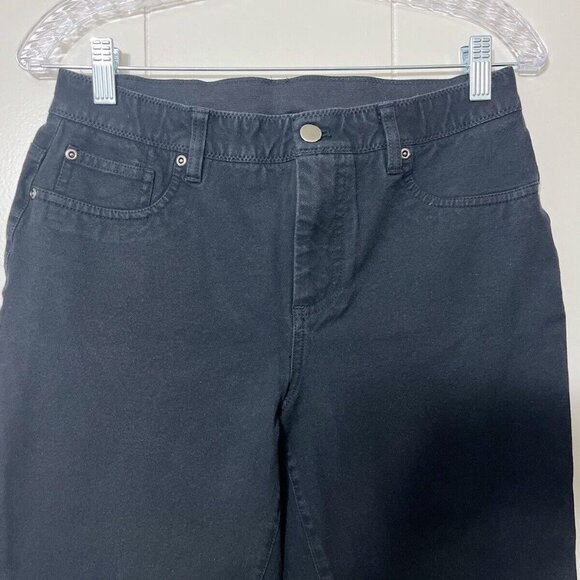 Chicos So Slimming Slim Jeans Womens 1 Regular Black Denim Flat Front Straight - Picture 4 of 10